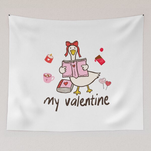 Item preview, Cute Goose Reading Book – My Valentine Romantic Animal Illustration designed and sold by TheBeeKindSpace.