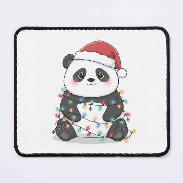 Item preview, Panda Christmas light xmas santa hat holiday holidays funny cute kawaii designed and sold by CheeseBlueprint.