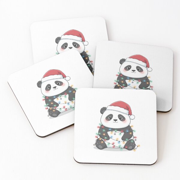 Item preview, Panda Christmas light xmas santa hat holiday holidays funny cute kawaii designed and sold by CheeseBlueprint.