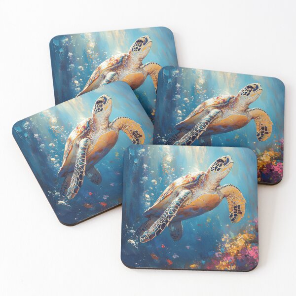 Item preview, Sea Turtle Series – Coral Glow Beneath the Waves designed and sold by CuongArtLab.