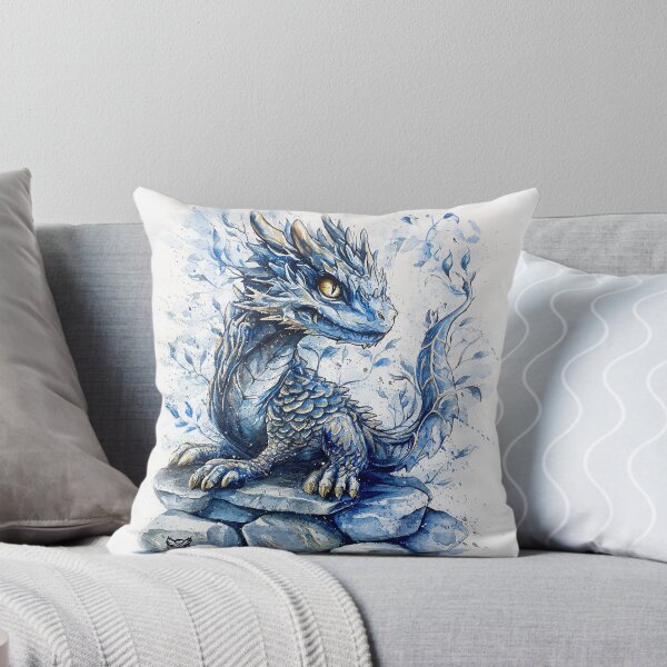 Item preview, "Sapphire Dragonling" - Watercolor Painting designed and sold by Kostart.