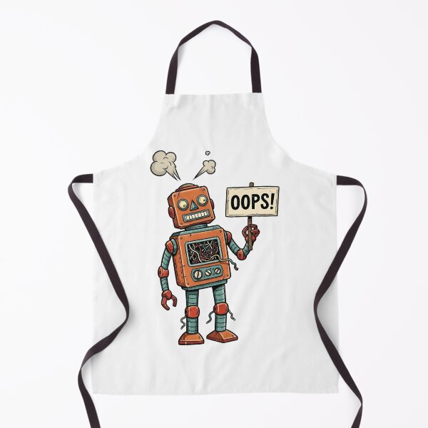 Item preview, OOPS! Defective Retro Robot - Funny Broken Misfit Toy designed and sold by julimarks.