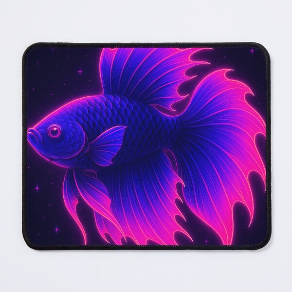 Item preview, Neon Betta Fish – Glowing Cyber Vaporwave Art designed and sold by GolabMagic.