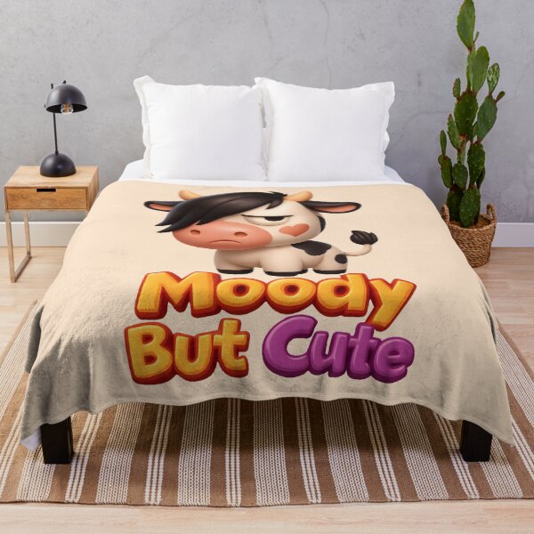 Item preview, Moody But Cute Cow – Funny Cartoon Animal Design designed and sold by Witsprings.