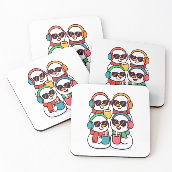 Item preview, Cyber Snowmen with tea mugs are the perfect print for a festive T-shirt  designed and sold by Felia001.