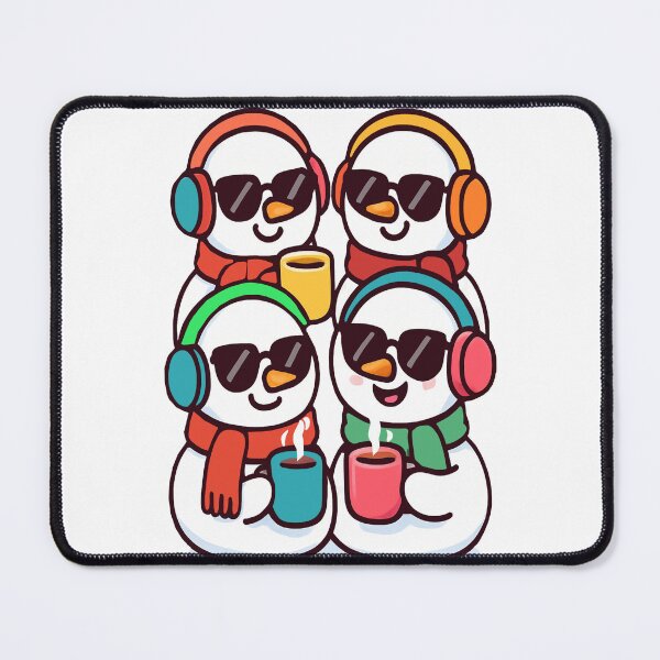 Item preview, Cyber Snowmen with tea mugs are the perfect print for a festive T-shirt designed and sold by Felia001.