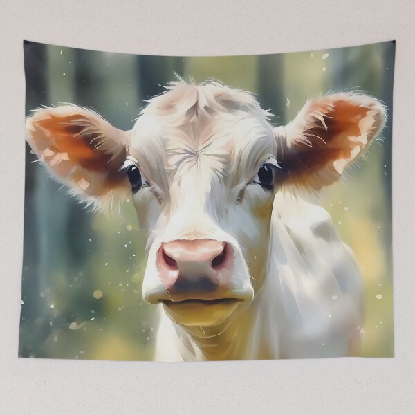 Item preview, White Calf in Woods designed and sold by CalmnessbyChoice.