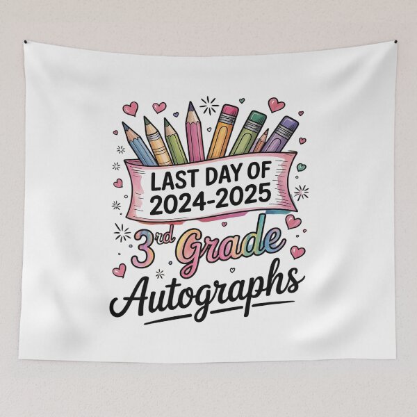Item preview, Last Day of School Autograph 3rd Grade Graduation Boys Girls  designed and sold by BeetleMalon.