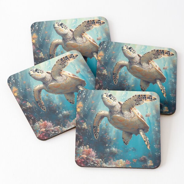 Item preview, Sea Turtle Series – Reef Light Dance Painting designed and sold by CuongArtLab.