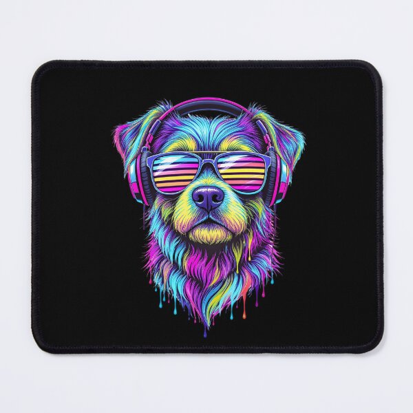Item preview, Neon Dog – Funky DJ Pup | Cute Glow Dog With Shutter Shades Design designed and sold by ColorSplash123.