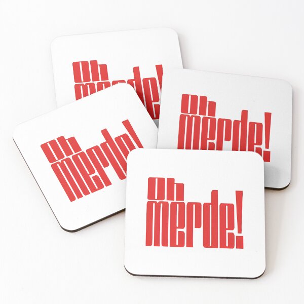 Item preview, Oh Merde! Bold French Phrase — Red and Black Graphic Typography Art designed and sold by HBDStudio.