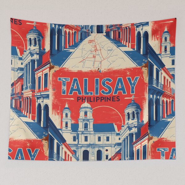 Item preview, Talisay Philippines 1950s Retro Vintage Distressed Poster Tourism designed and sold by TravelersGems.
