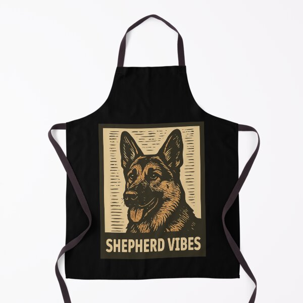Item preview, Shepherd Vibes - Vintage German Shepherd Dog Artwork - Rustic Canine Illustration | Shepherd Vibes Retro Design designed and sold by BrainBubbleArt.