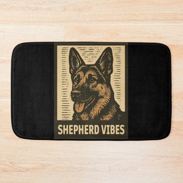 Item preview, Shepherd Vibes - Vintage German Shepherd Dog Artwork - Rustic Canine Illustration | Shepherd Vibes Retro Design designed and sold by BrainBubbleArt.
