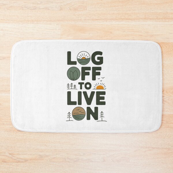 Item preview, Log Off to Live On Design | Minimalist Nature Badge Graphic Digital Detox | Outdoors Wellness Gift designed and sold by pixelpopplanet.