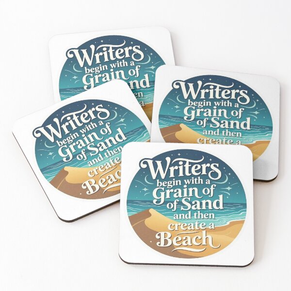 Item preview, Writers begin with a grain of sand and then create a beach quote designed and sold by JackFreestone.