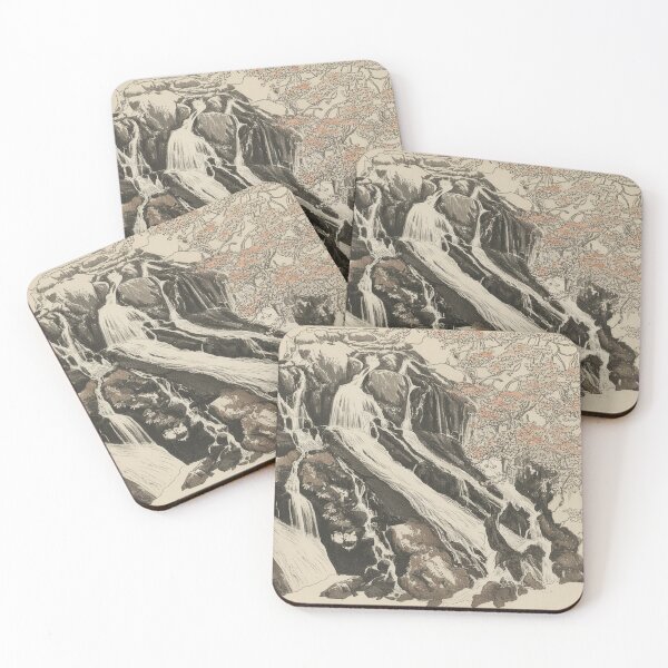 Item preview, Swallow Falls: Welsh Landscape in Japanese Print Style designed and sold by VistaPainterArt.