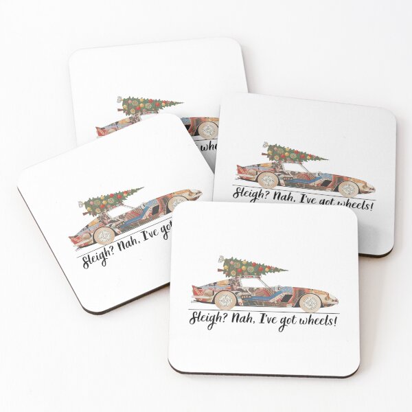 Item preview, Sleigh? Nah, I’ve Got Wheels – Funny Christmas Car Holiday Illustration designed and sold by MiszungART.