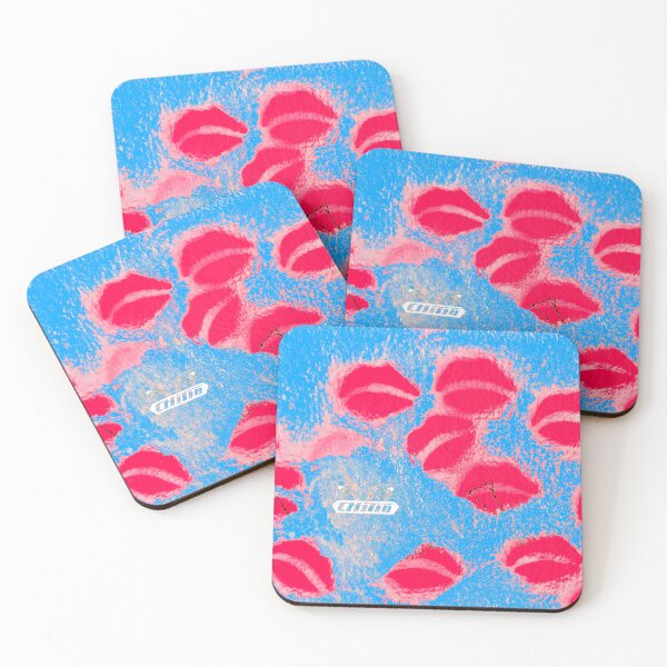 Item preview, Red kisses on blue – Stencil of love / Swiss Artwork Photography designed and sold by Raphael Wolf.