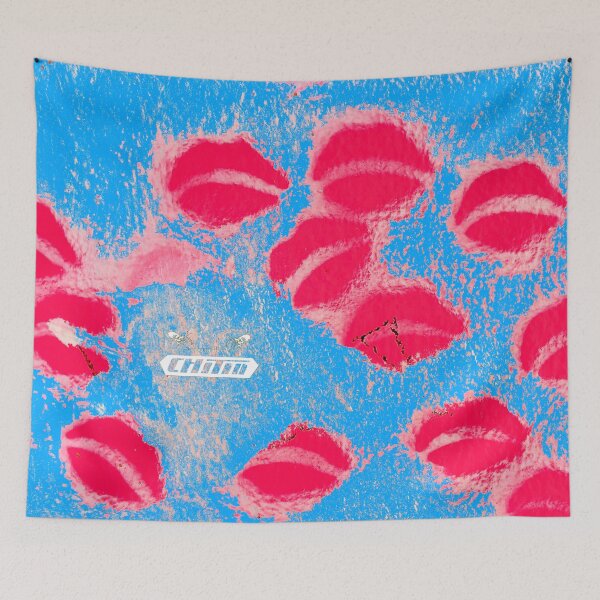 Item preview, Red kisses on blue – Stencil of love / Swiss Artwork Photography designed and sold by Raphael Wolf.