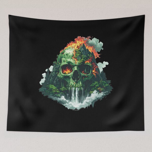 Item preview, Green skull halo t-shirt  designed and sold by Alicjareign.
