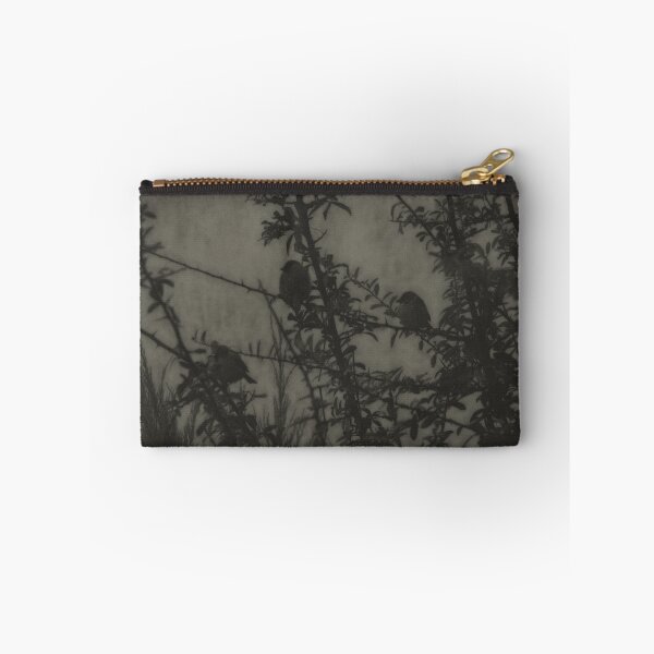 Item preview, Shivering sparrows in a firethorn bush during the winter snowfall designed and sold by holdbarka.
