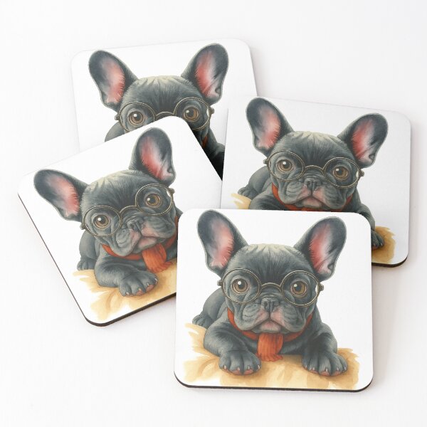 Item preview, Intelligent French Bulldog in Glasses — Watercolor Dog Portrait designed and sold by Darlin8888.