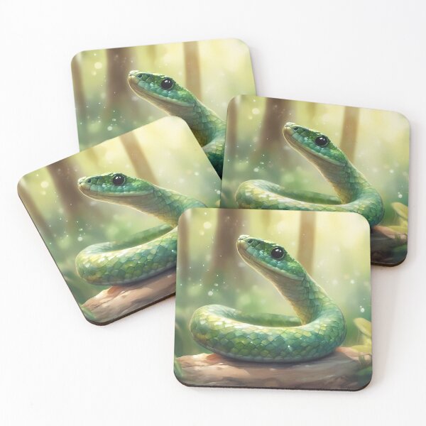 Item preview, Green Snake in Forest designed and sold by CalmnessbyChoice.