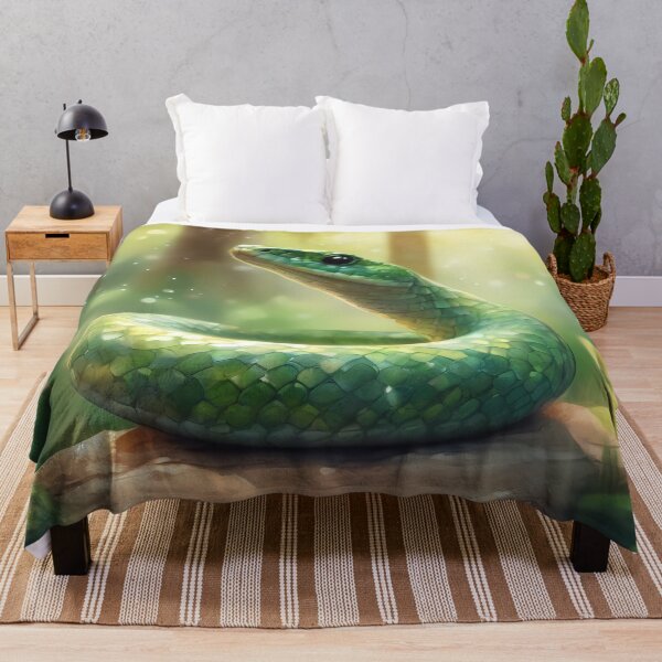 Item preview, Green Snake in Forest designed and sold by CalmnessbyChoice.