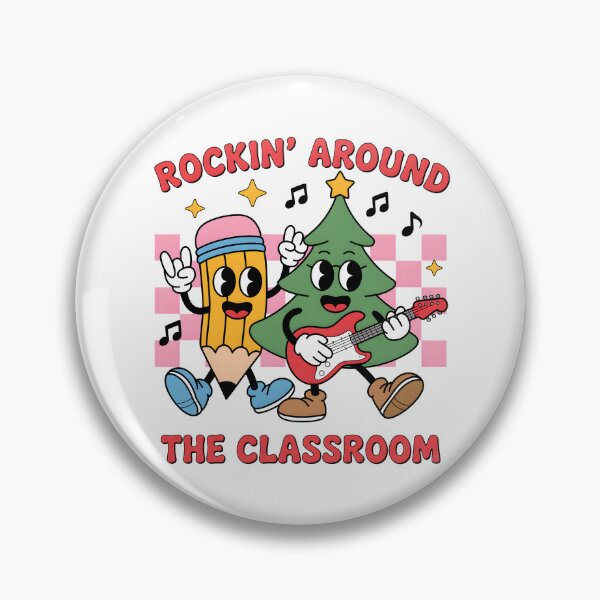 Item preview, Rockin’ Around the Classroom – Cute Cartoon Pencil & Christmas Tree Design designed and sold by Snifferius.