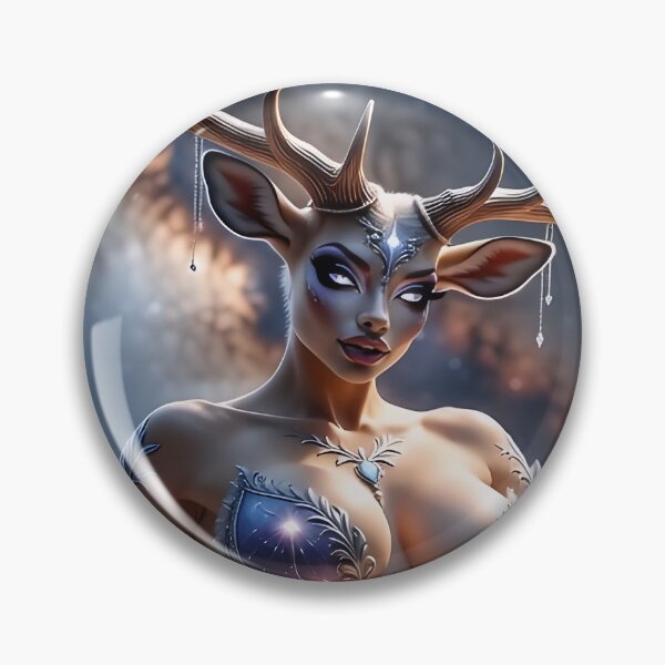 Item preview, Celestial Deer Goddess - Cosmic Antler Queen on Crystal Throne designed and sold by AiDigitalSanctum.