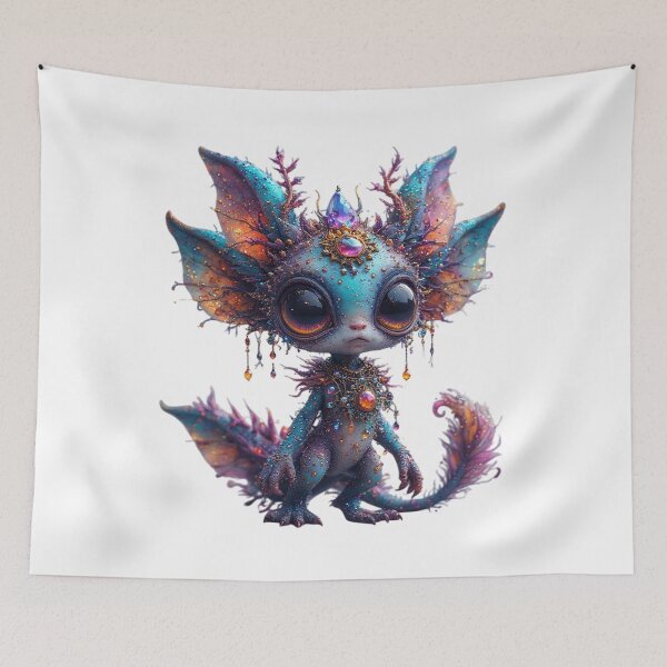 Item preview, Purple and turquoise creature with big eyes designed and sold by MadinaFatt.
