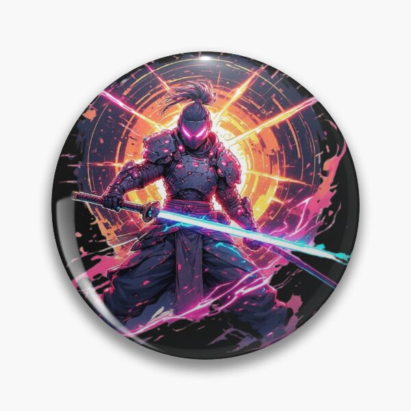 Item preview, Cyberpunk Warrior Holding a Samurai Katana designed and sold by SweetRossel.