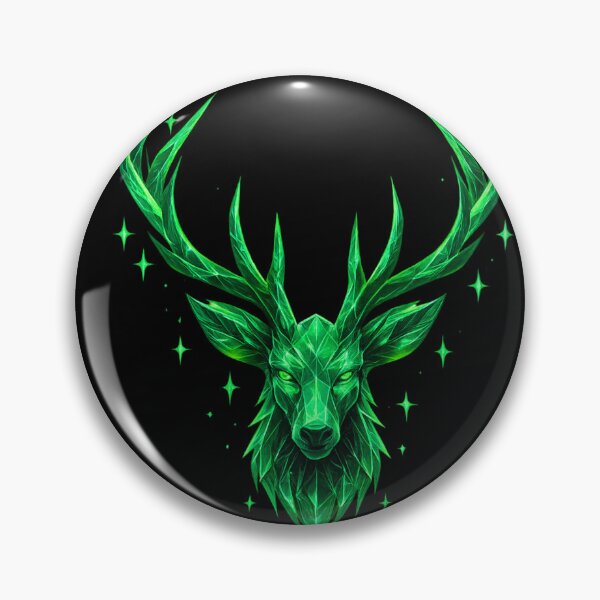 Item preview, Neon Green Geometric Deer | Crystal Stag Head | Glowing Animal Design designed and sold by GoldenDreamGallery.