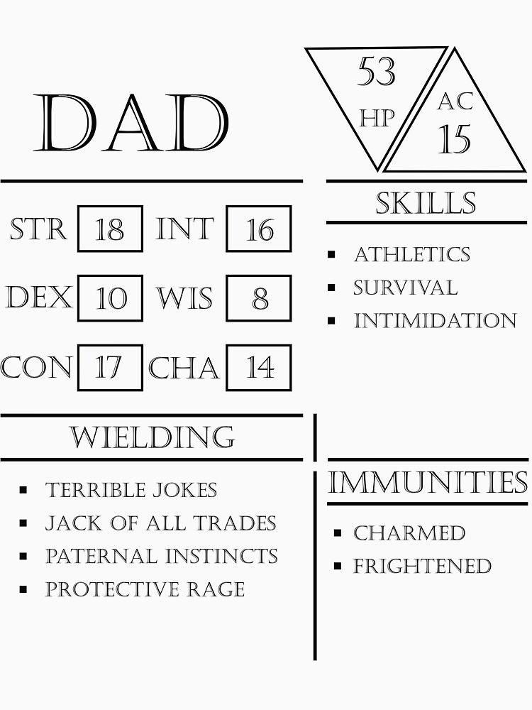 dad dnd stats shirt