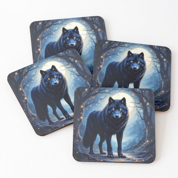 Item preview, Totem Animal: Black Wolf in the Moonlight designed and sold by IHage.