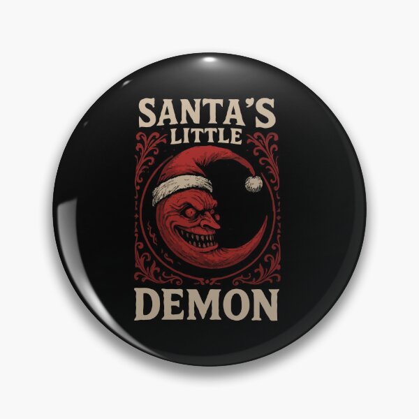Item preview, Santa’s Little Demon – Dark Christmas Horror Moon | Creepy Gothic Holiday Artwork designed and sold by BrainBubbleArt.