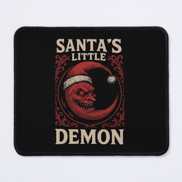 Item preview, Santa’s Little Demon – Dark Christmas Horror Moon | Creepy Gothic Holiday Artwork designed and sold by BrainBubbleArt.