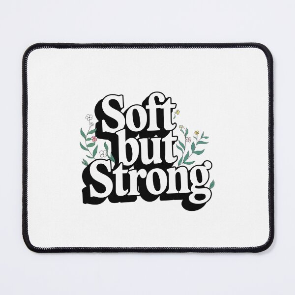 Item preview, Soft But Strong | Floral Empowerment Motivation Retro Typography | Feminine Strength Gift designed and sold by pixelpopplanet.