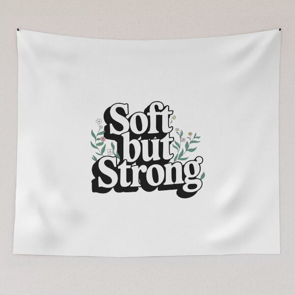 Item preview, Soft But Strong | Floral Empowerment Motivation Retro Typography | Feminine Strength Gift designed and sold by pixelpopplanet.