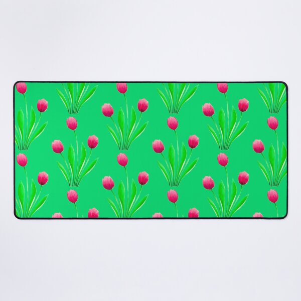 Item preview, Purple tullips design green background flowers unique original colourful gift designed and sold by Arniesart85.