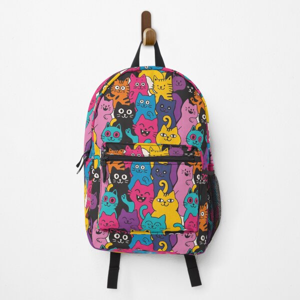 Item preview, Seamless Vibrant Cat Doodle Pattern designed and sold by Nope Cats.