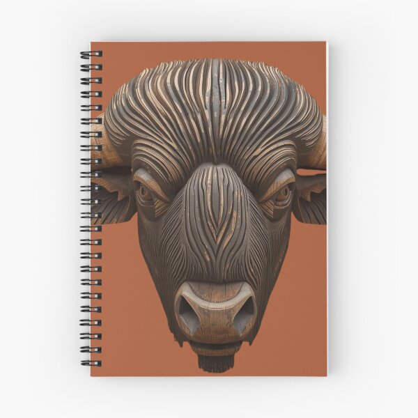Item preview, Ancestral Control Bull Wood Carving Identity Symbolic Art designed and sold by SavannaStrikes.