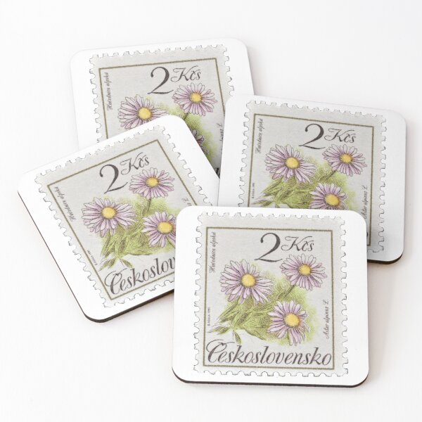 Item preview, Czechoslovakia Aster Alpinus Flower Postage Stamp designed and sold by red-amber65.