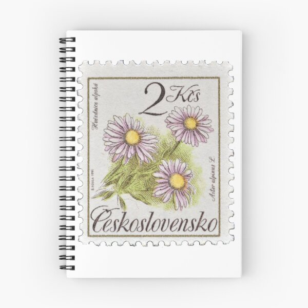 Item preview, Czechoslovakia Aster Alpinus Flower Postage Stamp designed and sold by red-amber65.