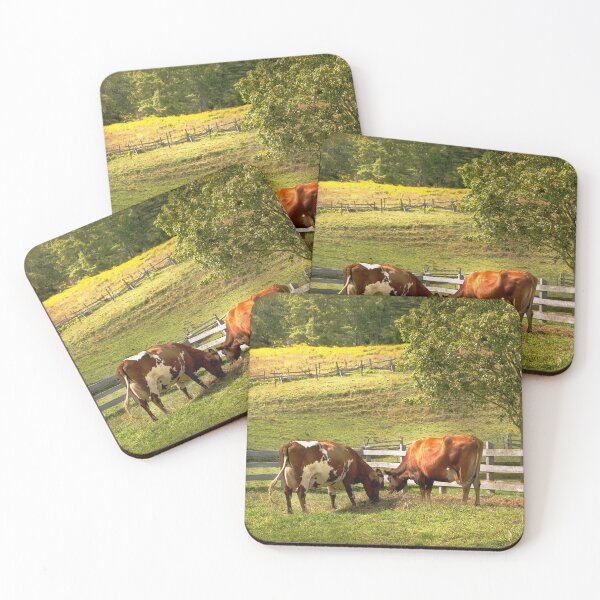 Item preview, Animal - Cow - Cows eating grass designed and sold by Mike Savad Photography.