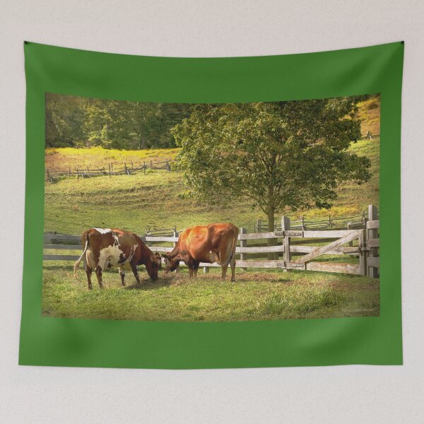 Item preview, Animal - Cow - Cows eating grass designed and sold by Mike Savad Photography.