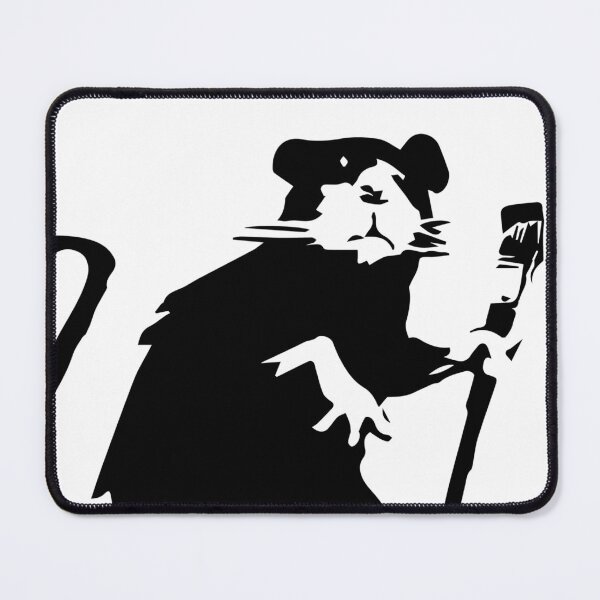 Item preview, Banksy - Stencil Rat Artist Holding Paint Pencil Silhouette designed and sold by DonVivaldo.