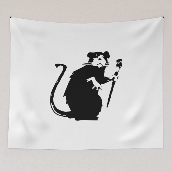 Item preview, Banksy - Stencil Rat Artist Holding Paint Pencil Silhouette designed and sold by DonVivaldo.