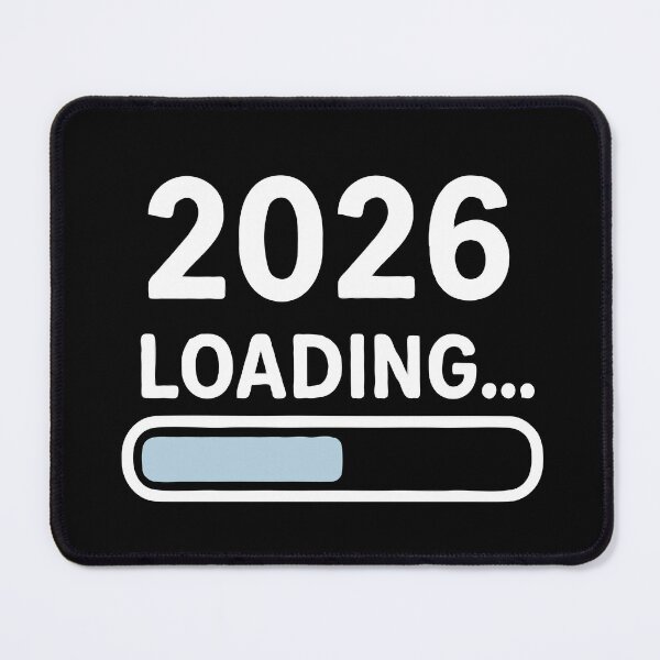 Item preview, 2026 Loading… Progress Bar New Year Tech Aesthetic | Funny Future Countdown Design designed and sold by BrainBubbleArt.